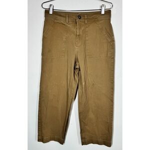 Vans Women's In The Know High Waisted Wide Leg Cropped Khaki Pants Brown Size 27